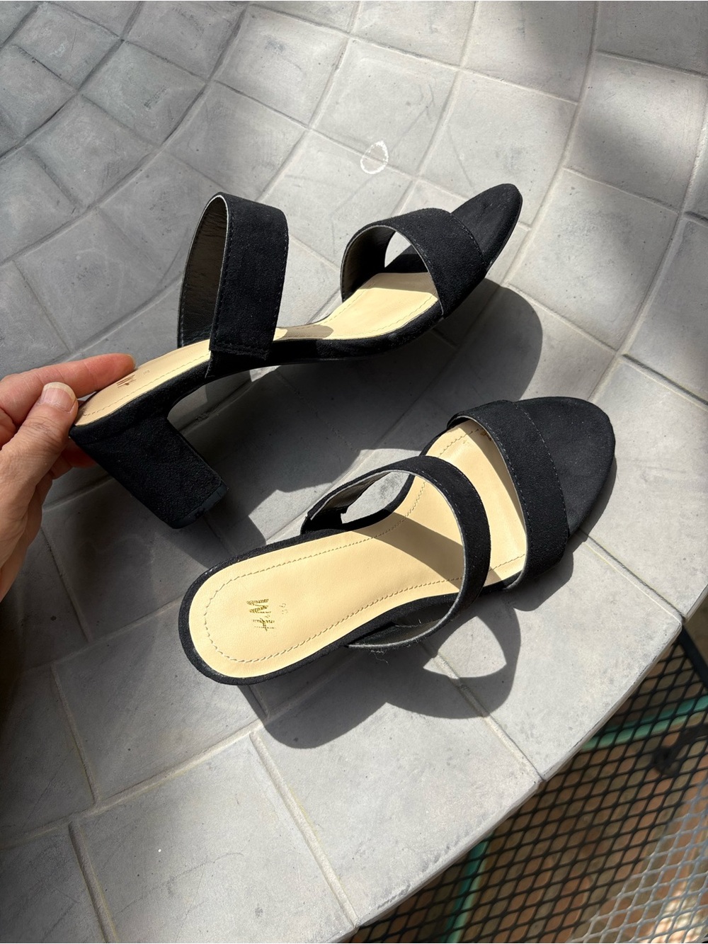 H&M Black Double-Strap Block Heel Sandals - Picture 3 of 6